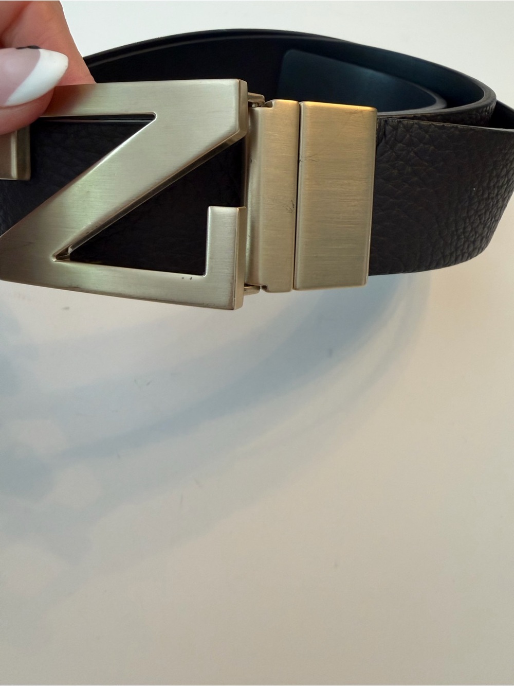 EUC! Zegna Grained Leather Reversible - Picture 8 of 15